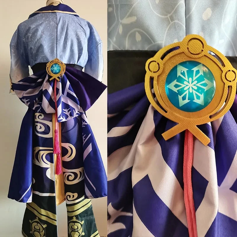 

s;3'c\5/b'Kamisato Costume Ayaka Outfits with Fan for Halloween Cosplay Anime Role Play Comic Con3'f,6\b;8/