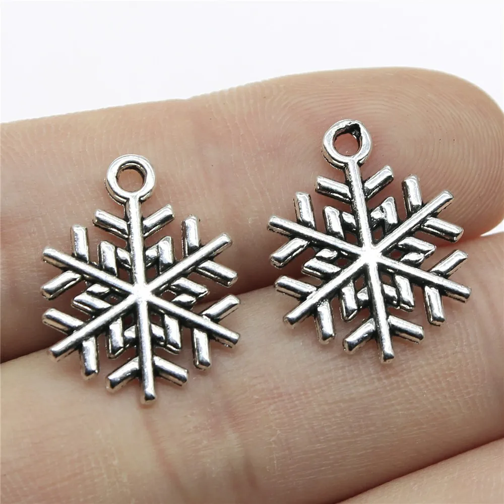 WYSIWYG 20pcs 19x15mm 3 Colors Antique Gold Color Antique Silver Color Antique Bronze Christmas Snowflake Charms