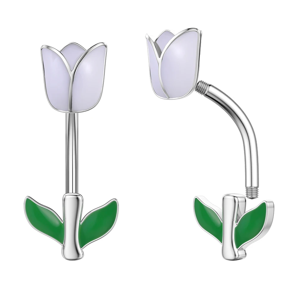 14G Heart Flower Shaped Navel Piercing Ornament Water Drop Belly Button Piercing Pendant Belly Nombril Piercing Women Jewelry