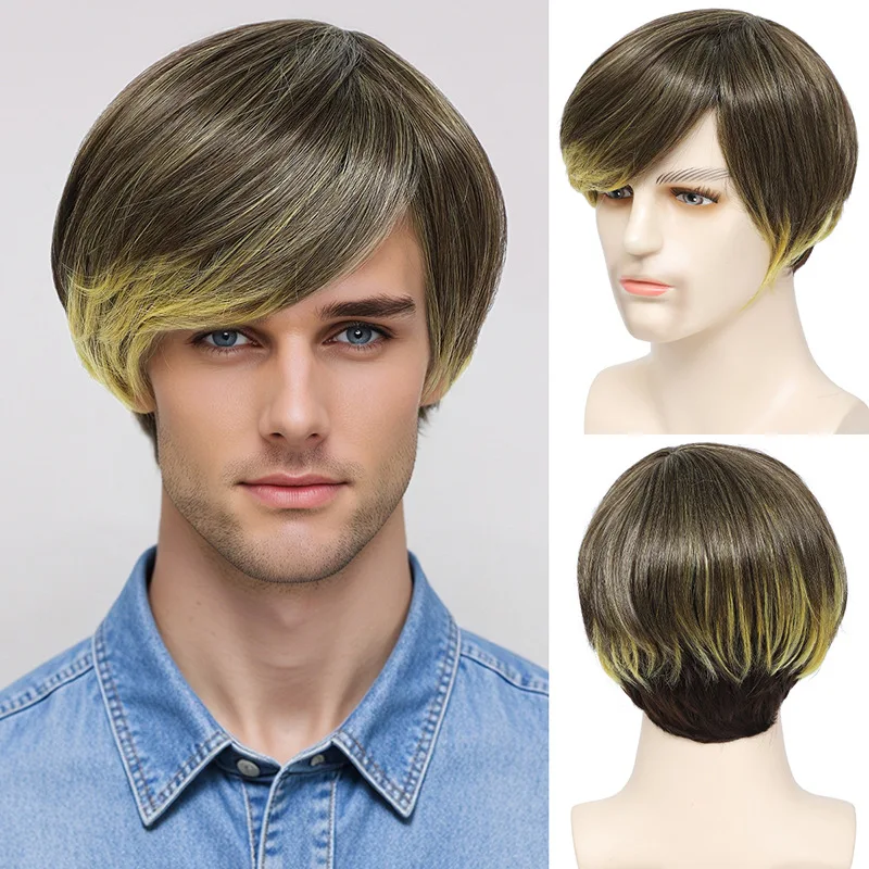 Play as a foreigner, European and American wig, bar stage performance, men's short hair headwear