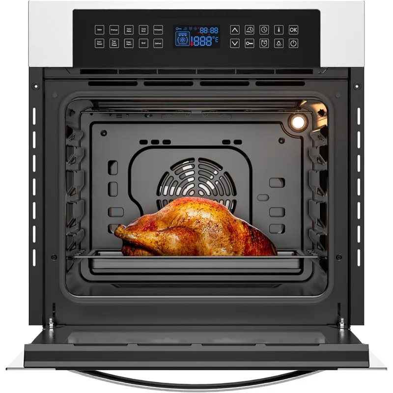 Oven dinding tunggal konveksi 10 fungsi memasak alat panggang 360 ° mewah dengan kontrol sentuh yang responsif