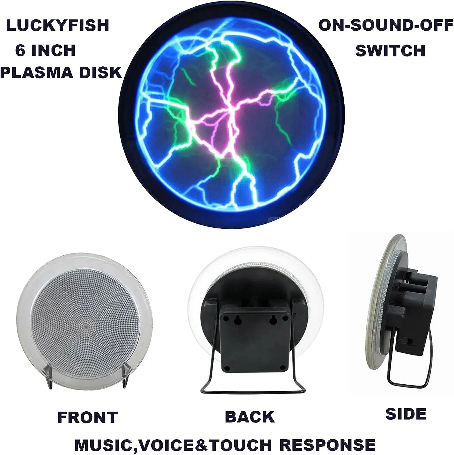 Disco al Plasma da 6 pollici con risposta al suono e al tocco-pannello di illuminazione a induzione per regali scientifici di decorazioni per feste