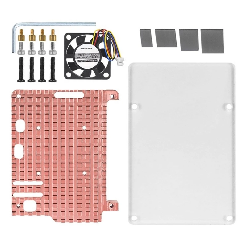 Heatsinks with Thermal Tape Small Heat Sink with Cooling Fan for Pi 5 Cooling