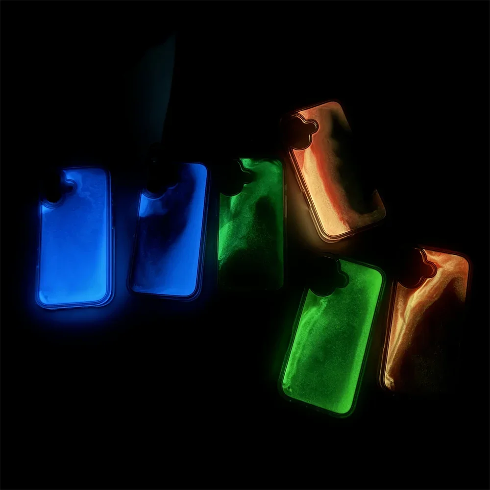 Luminous Quicksand Transparent Phone Case For iPhone 16 Pro Max 16 15 14 13 12 Pro Max 16Plus 11 Clear Shockproof Cover 16Pro