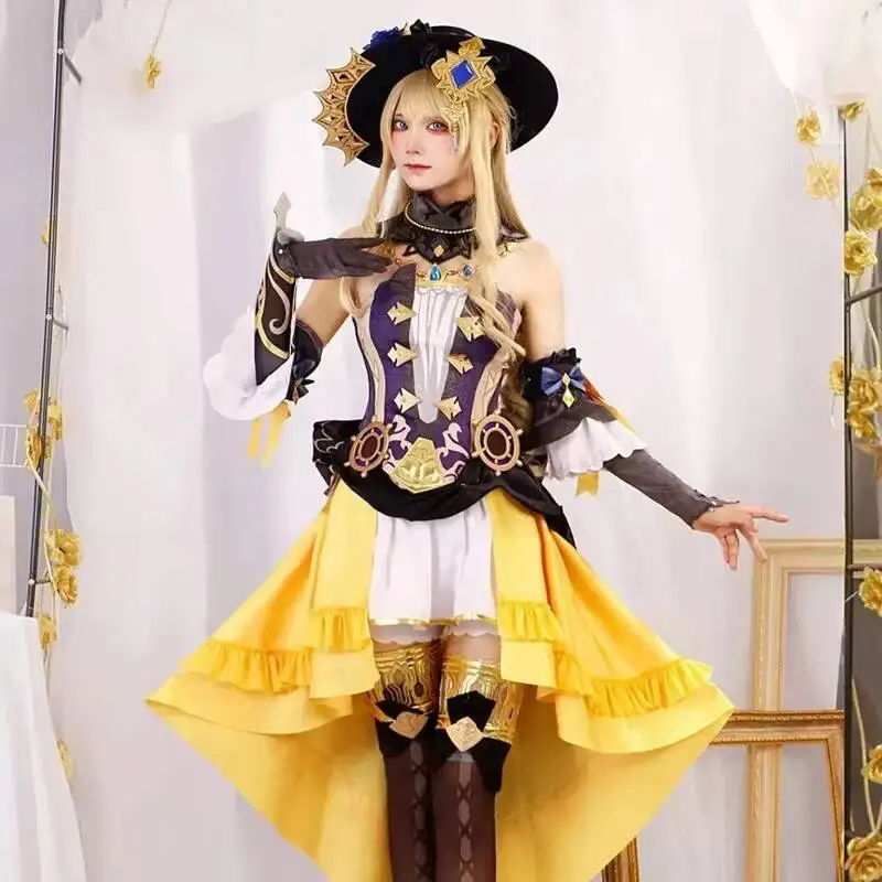 

Genshin Impact Navia Cosplay Fontaine Costume Rosula Plug Hat Set Women Dress Uniform Carnival Party Role Play