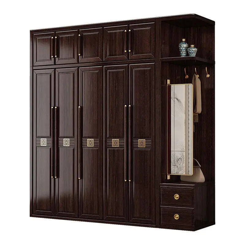 Light Luxury Purple Gold Sandal Wardrobes Wood Modern Bedroom Wardrobes Mirror Complete Home Furniture Шкафы Для Одежды ZY40YG