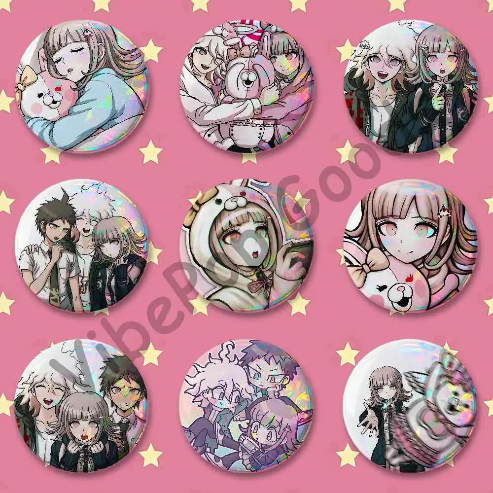 C-Chiaki Nanami Nagito K-Komaeda K-Komahinanami HD Print Badges Pretty Round Display Brooches IP merchandise 32 58 75 44 25 mm