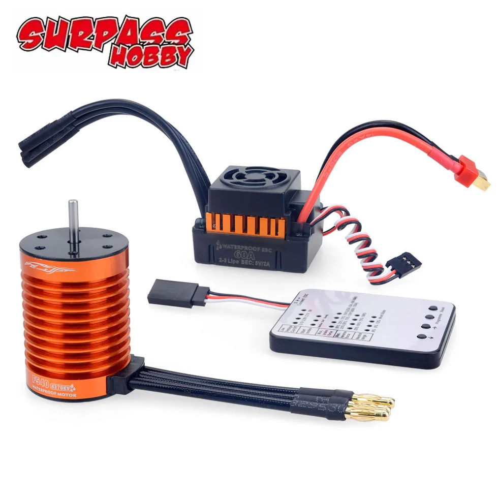 

Waterproof F540 3300KV 4370KV Brushless Motor W/60A ESC for Wltoys 144001 124019 124018 RC 1:10 1:12 1:14 Truck Buggy