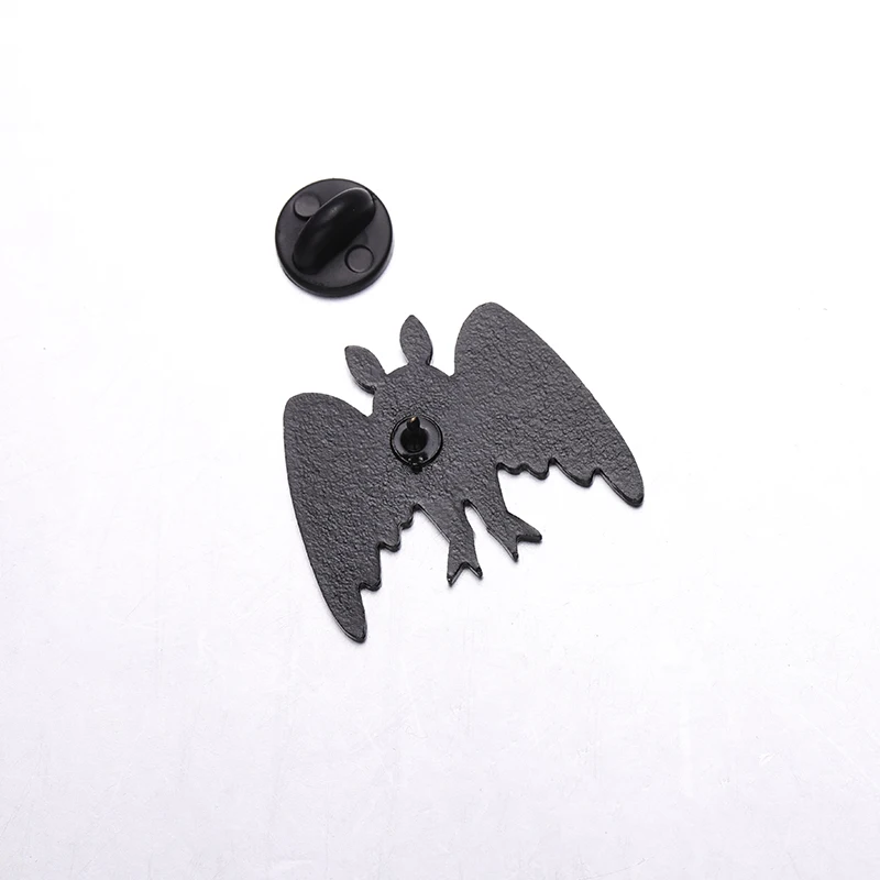 Cartoon Mothman Enamel Pins Custom Punk Black Bat Creature Brooch Lapel Badges Backpack Halloween Fun Jewelry Gifts For Friends