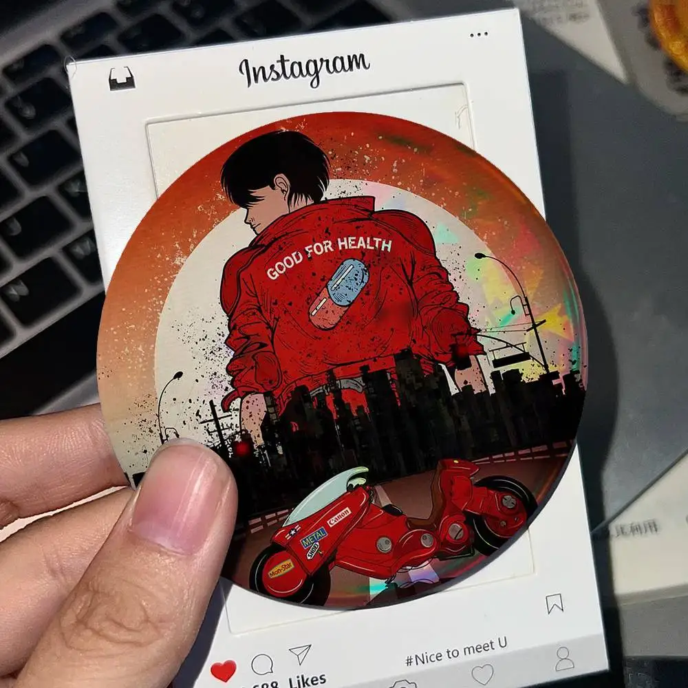 A-AKIRA For Badge Laser Holographic Custom Badge Image Metal Lapel Pin Brooch For Clothing Backpack Decorative