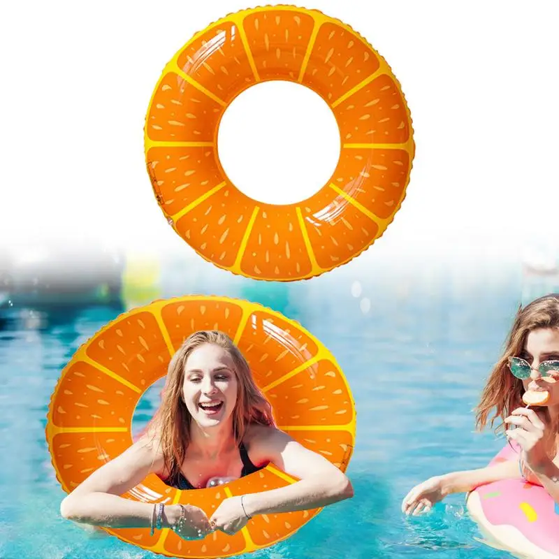 Inflatable Fruit Swimming Rings Orange Lime Watermelon Kiwi Swim Tube Raft Fun Large Portable Pool Ring For summer Water Game