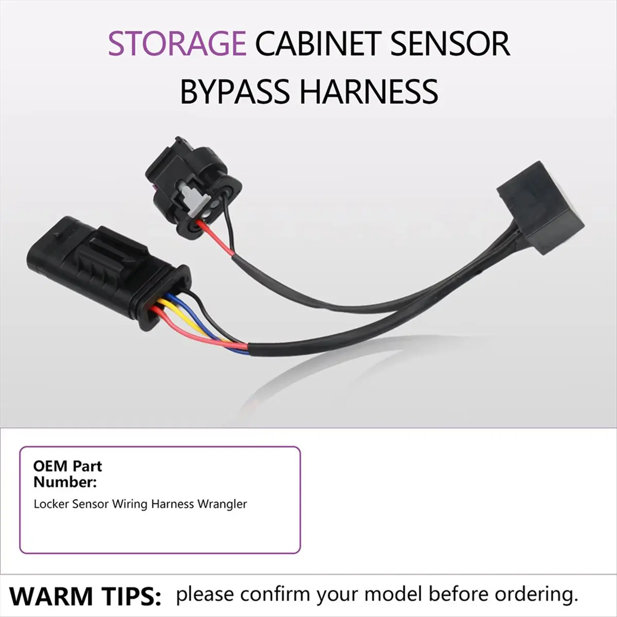 #59H Harness connector,Locker Sensor Bypass Harness for Wrangler JL Gladiator JT Z-LKR-OEM (Black)