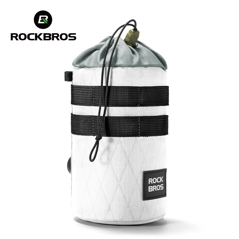 ROCKBROS Bicycle Bag Cycling Handlebar Bags Water Bottle Carrier Holder Wide Reflective Strap Scooter Bike Hang Bag Accessories