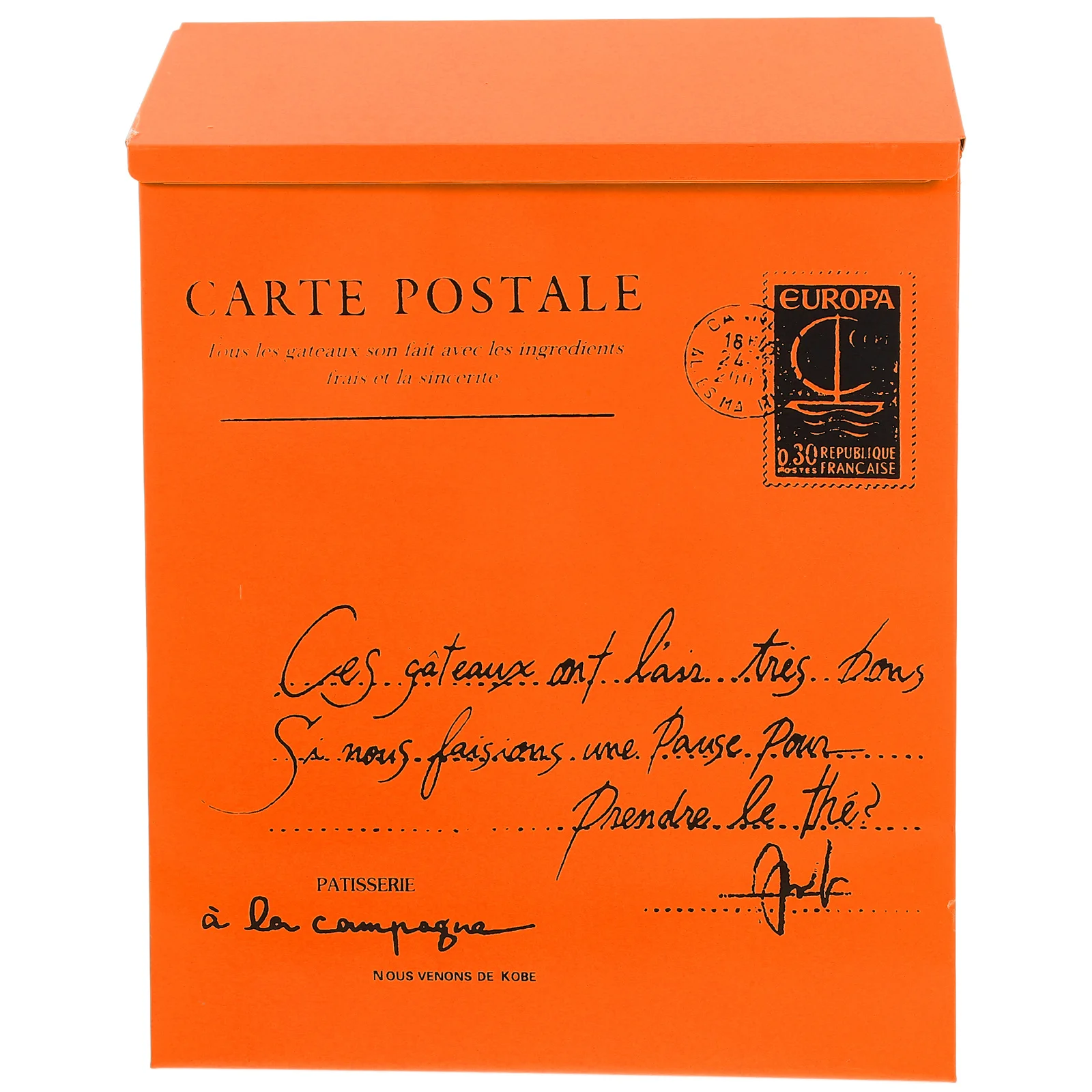 

Retro Iron Mailbox Vintage Wall Mounted Letter Box Orange Waterproof Lockable For Home Office Garden Exterior Drop Box