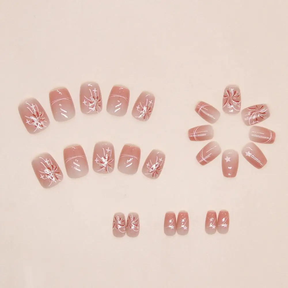 Poeder Blusher Manicure Vuurwerk Verwijderbare sternageltips Korte balletnageltips Kleine korte laddernageltips