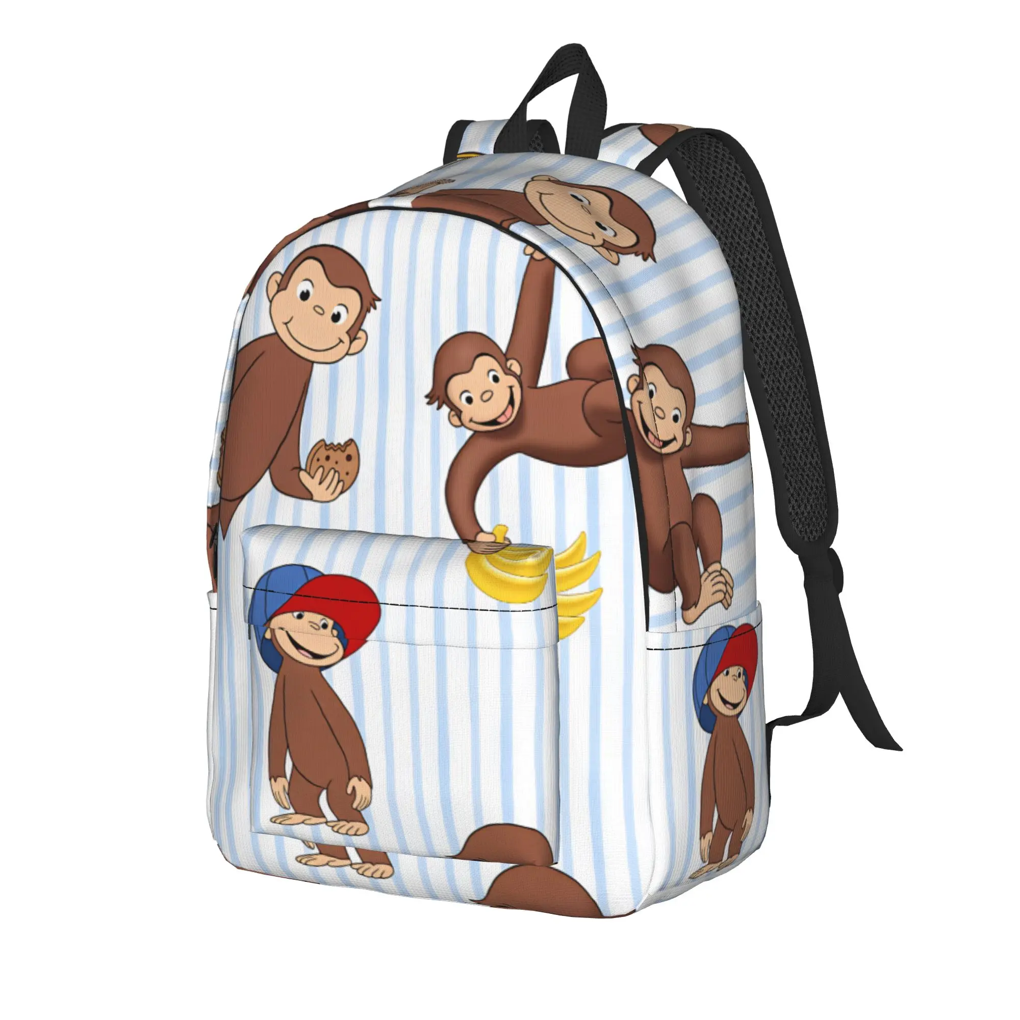 Curious George African Monkey  Backpack  Camping Backpacks Unisex Elegant School Bags High Quality Pattern Rucksack