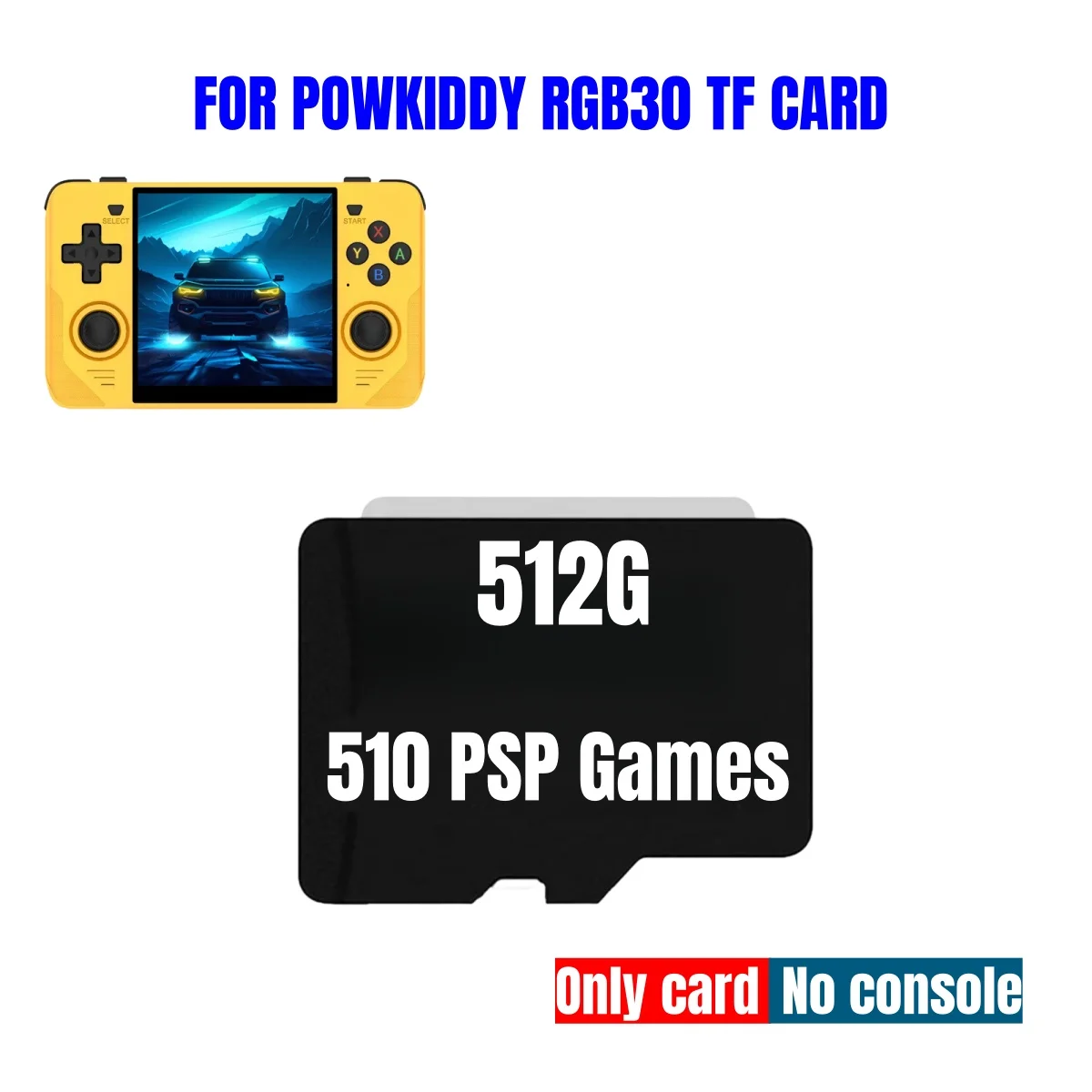 For POWKIDDY RGB30 TF Card Retro Handheld Game Console  Preloaded Games Memory CardUniversal Built In 510 PSP 512G 90000+ Games