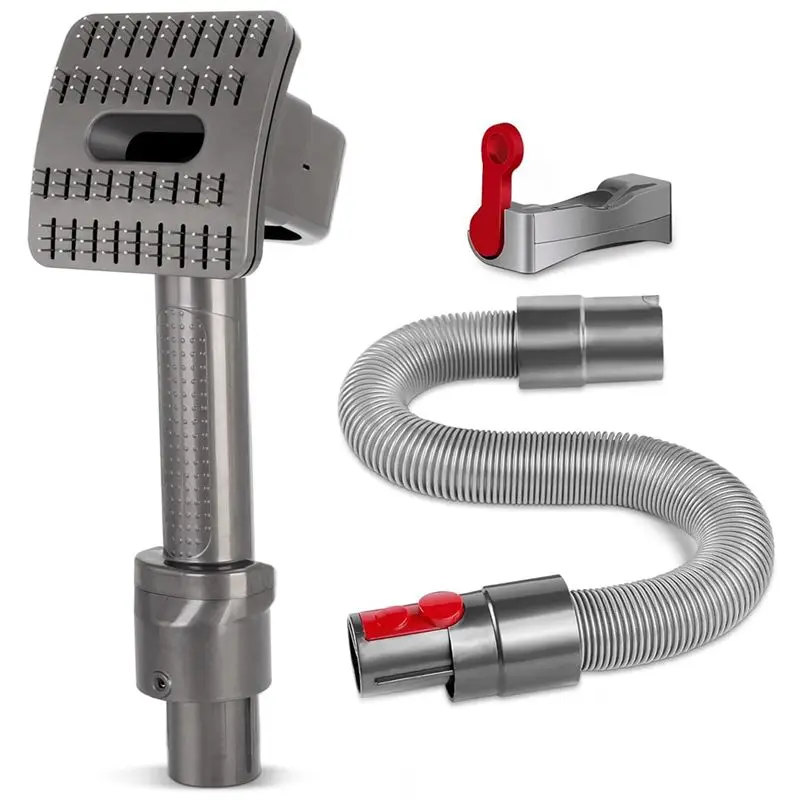 ABJI-Groom Tool For Dyson V7 V8 V10 V11 V15 Vacuum Cleaners Pet Dog Attachment Brush With Trigger Lock & Extended Vacuum Hose
