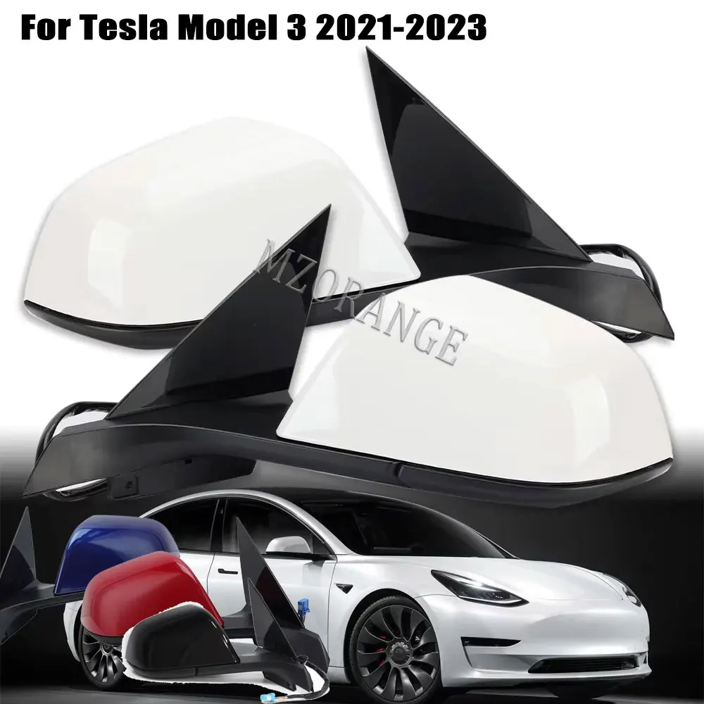 

Автомобильное боковое зеркало в сборе для Tesla Model 3 M3 2021-2023, автомобильная электрическая регулировка, складной нагрев, задний вид, детали