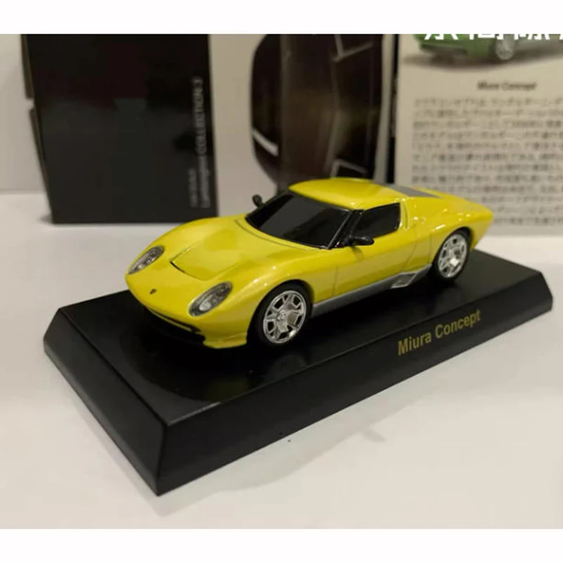 

KYOSHO 1:64 Miura Concept Желтый сплав Модель автомобиля для взрослых Классическая коллекция Статический дисплей Орнамент Подарок