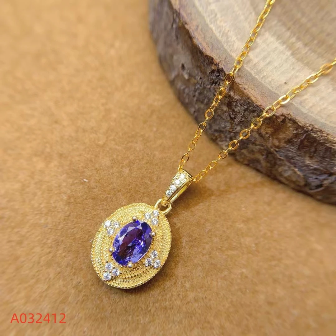 

KJJEAXCMY Fine JewelryNatural Tanzanite Women's Pendant S925 Pure Silver Exquisite Inlaid High Clarity Gems Support Testing