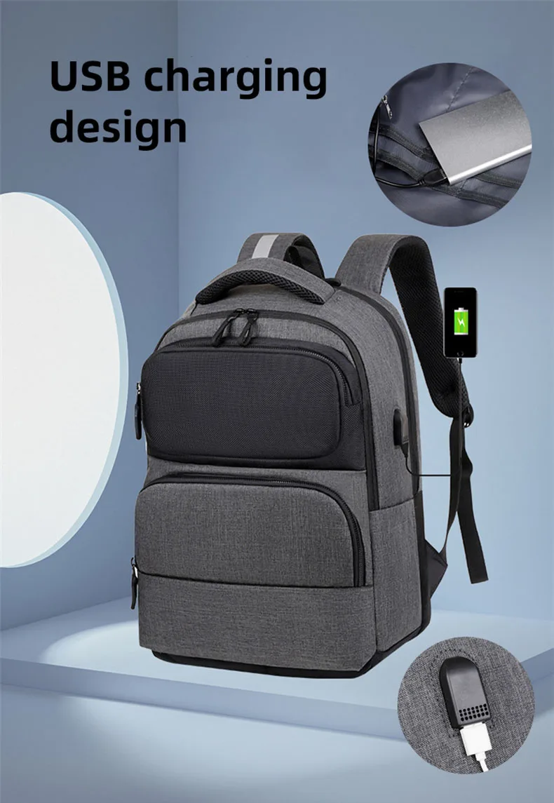 Mochila táctica USB gran capacidad para portátil y viajes de negocios