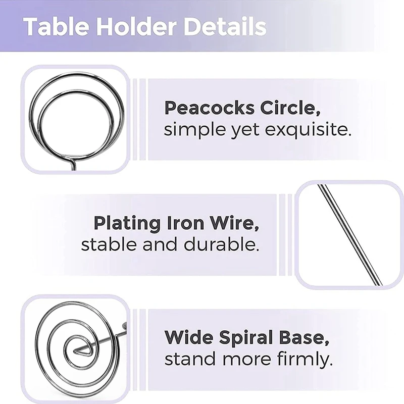 Table Number Holders 20Pcs 3.35 Inch Place Card Holder Stands for Wedding Graduation Reception