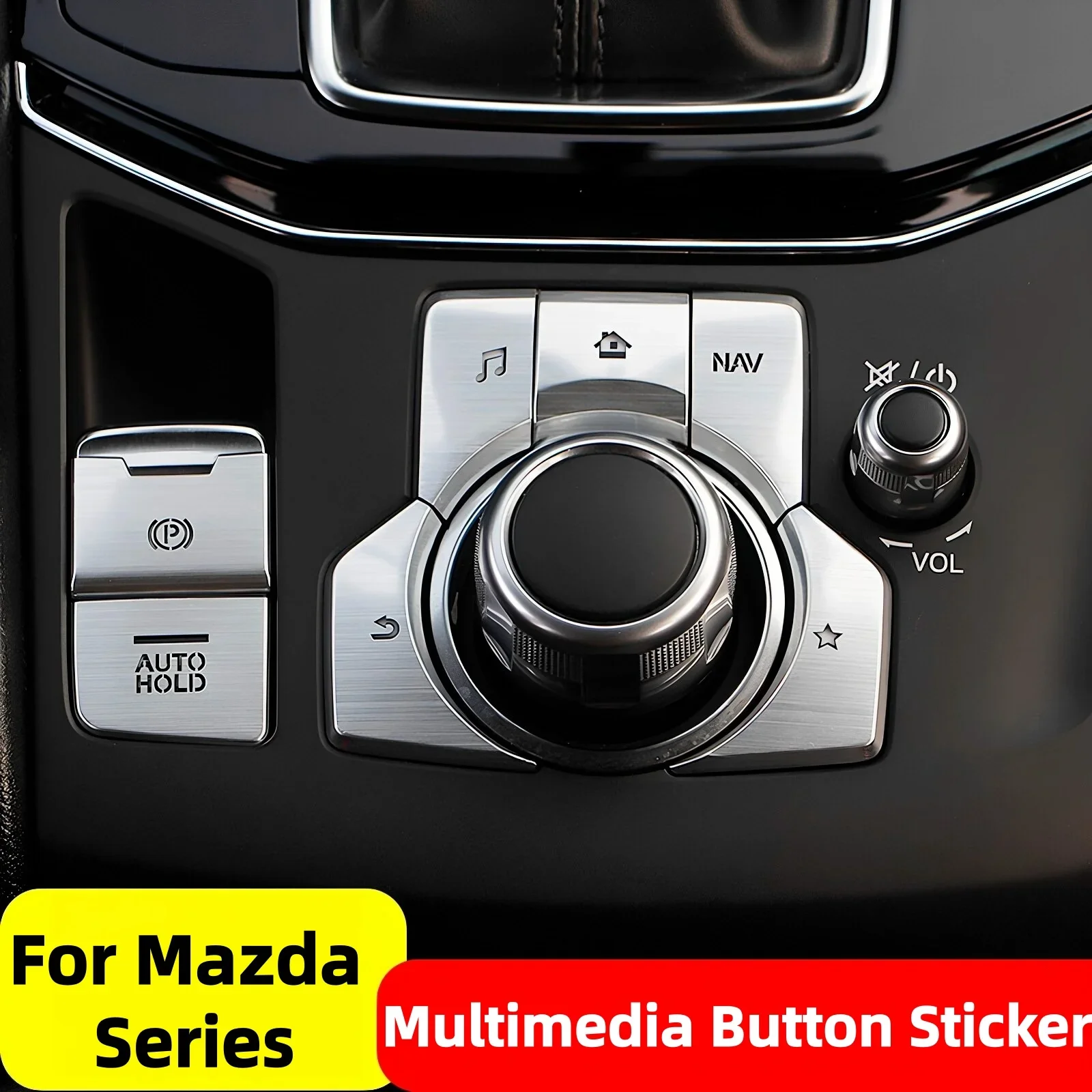 Car Interior HandBrake Parking AUTO HOLD Multimedia Button Cover RHD/LHD For Mazda 3 Axela CX-4 CX-5 CX-8 CX-30 MX-30 Atenza