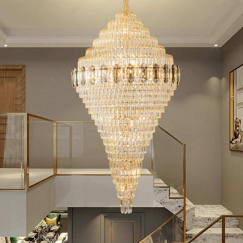 

Luxury Crystal Chandelier Hotel Lobby Villa Duplex Luxury Large Lighting Crystal Pendant Light