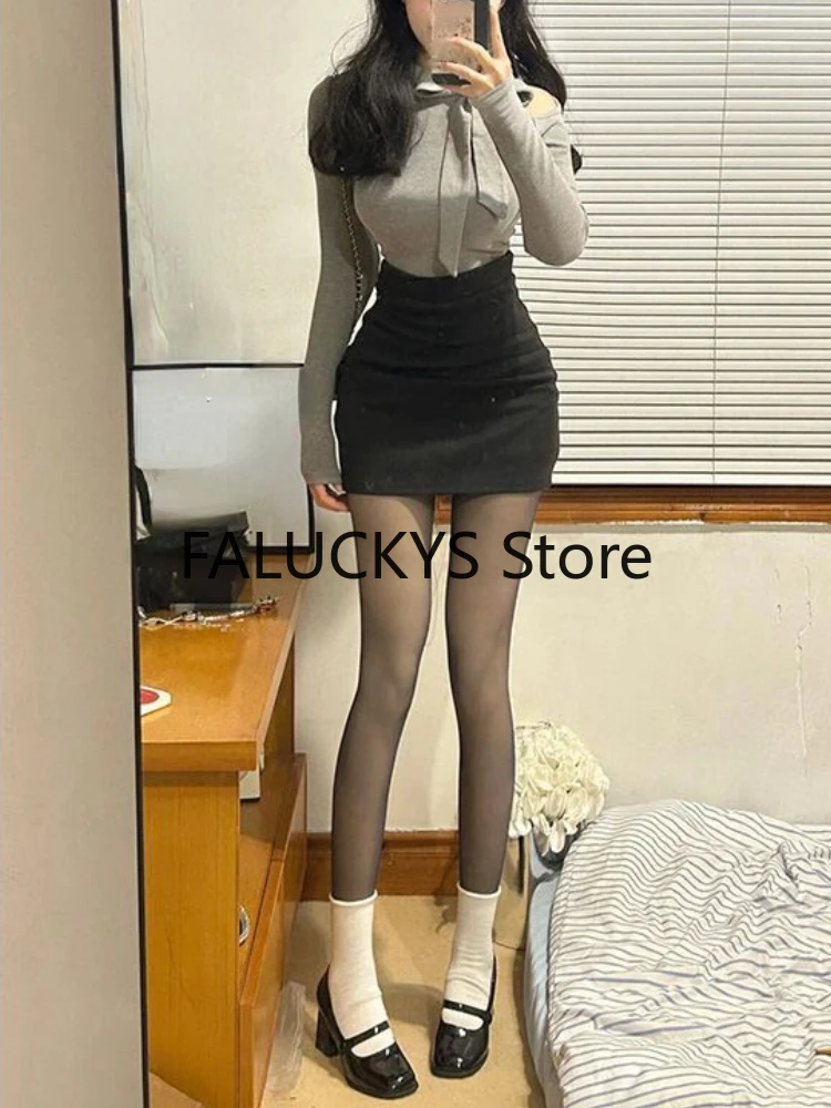 2024 Spring Sweet 2 Piece Set Office Lady Casual Outwear Mini Skirt Women Evening Party Slim Y2k Blouse Korean Fashion Chic