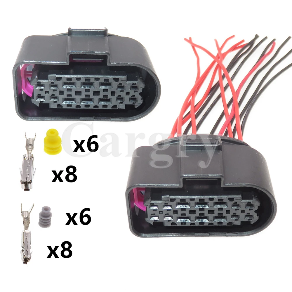 1 Set 14P 3C0973737 3C0973837 3C0 973 737 Car LED Light Lamp Waterproof Socket AC Assembly Auto Plastic Housing Plug For VW Audi