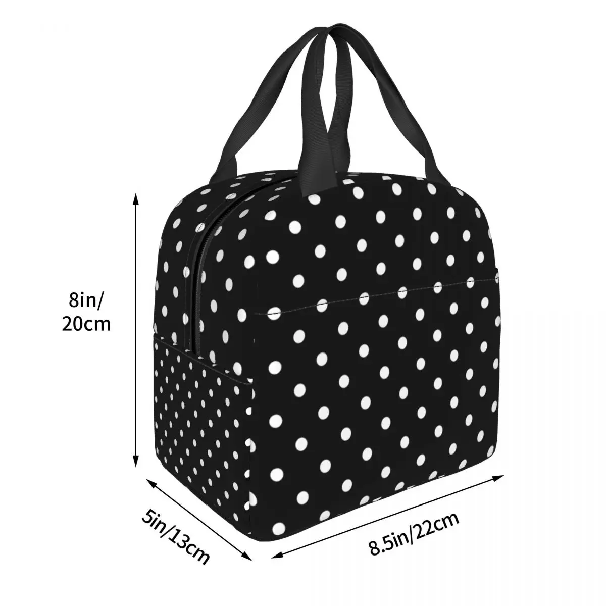 Lunch Bag for Men Women Cute Polka Dot Thermal Cooler Portable School Oxford Lunch Box Food Bag