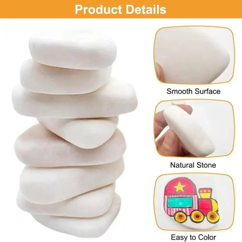 Hot Sale DIY Rock Painting Kit Bulk Smooth White Irregular Shape Flat Stones for Arts And Crafts Supplies
