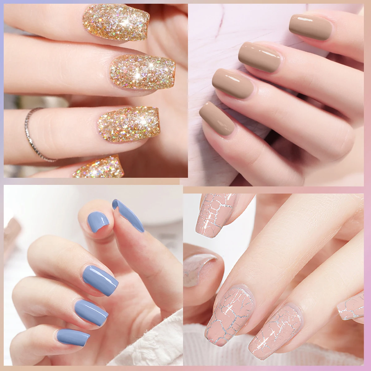 مجموعة طلاء أظافر جل مكونة من 7 قطع، مجموعة طلاء أظافر جل لجميع المواسم مع معطف علوي لامع غير لامع ومعطف أساسي للتقليم المنزلي #2