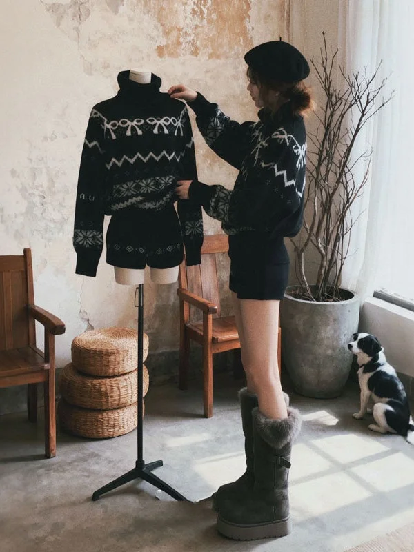 

Уникальный зимний комплект: свитер и брюки с высокой талией, удобные, из высококачественного хлопка, круглый вырез, трикотаж и брюки.