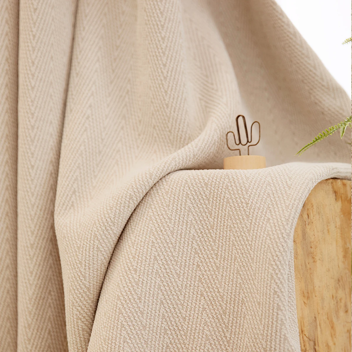 Herringbone Cashmere Jacquard Flannelette Thickened Shading Thermal Insulation Curtains for Living Room Bedroom Finished