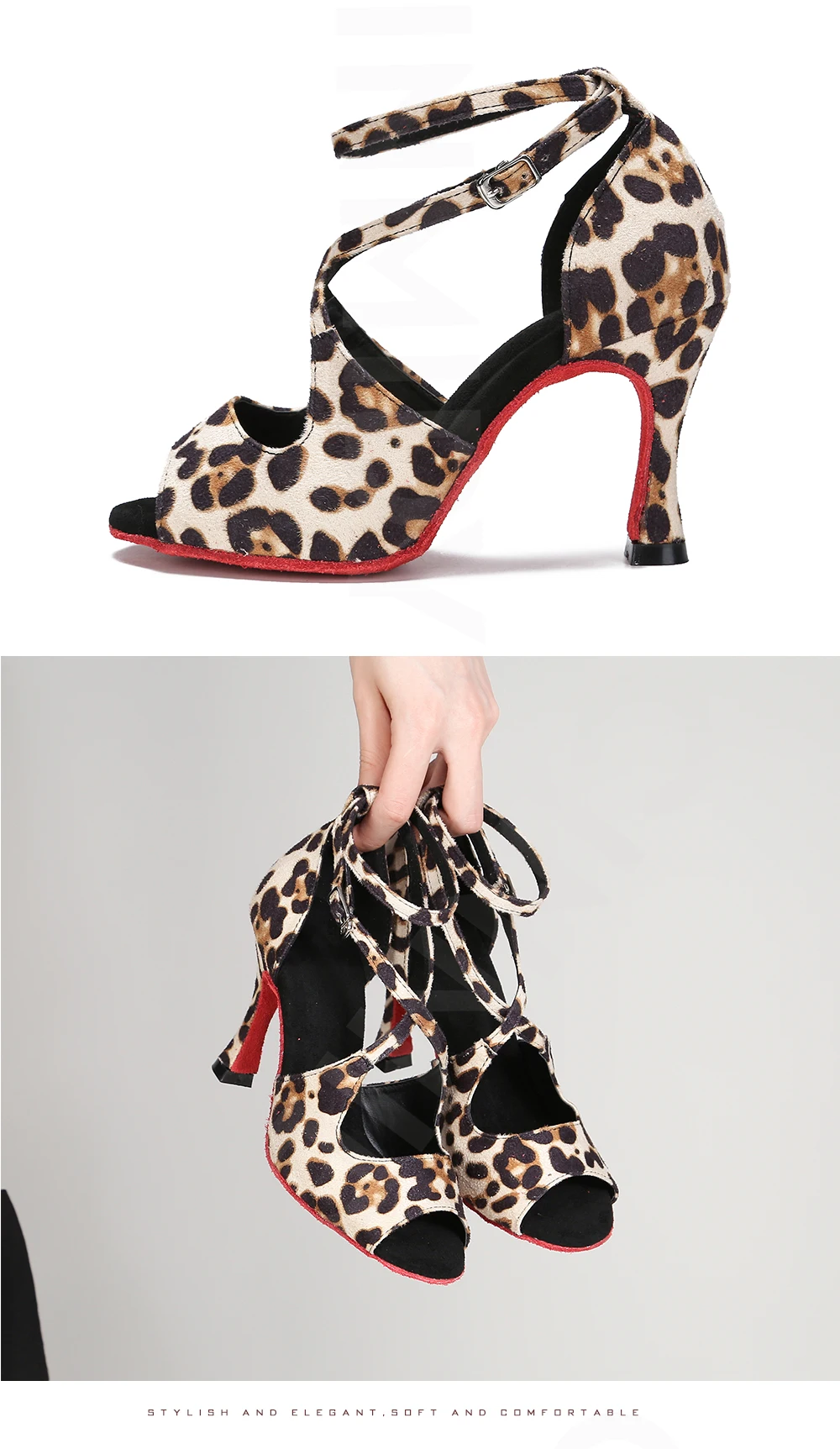 CINMIDY Leoparden-Latin-Tanzschuhe, Damen-Ballsaal-Tanzschuhe, Tango- und Salsa-Tanzschuhe, weiche Innensohle, Partyschuhe, Damensandalen. – Detail 15