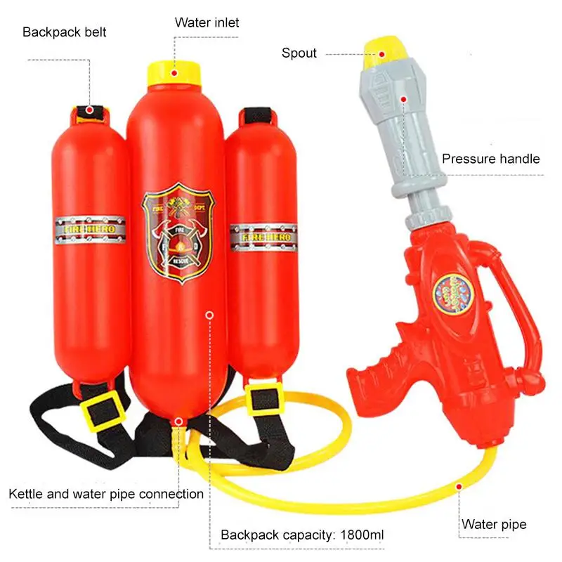 Fireman Backpack Water Gun Toy Sprayer for Children Pistol Water Guns For Kids Beach Outdoor Toys for Summer Extinguisher Soaker