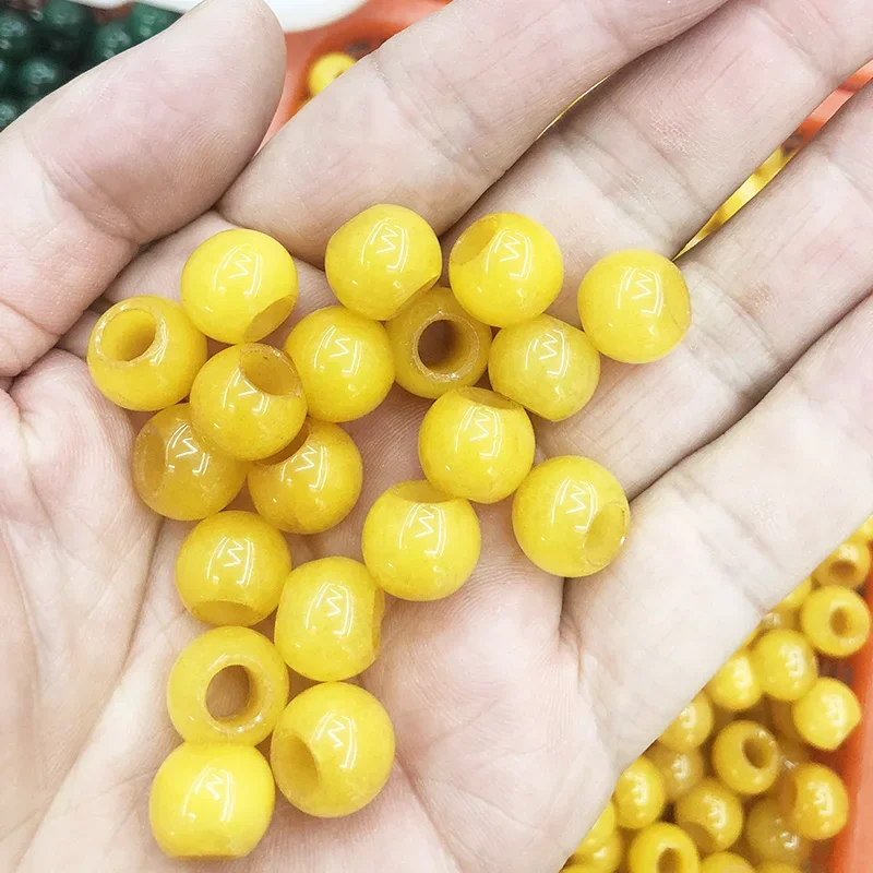 5pcs Natural Stone Beads Abacus Shape Big Hole Loose Beads for Jewelry Making DIY Necklace Bracelet Accessories Hole12mm