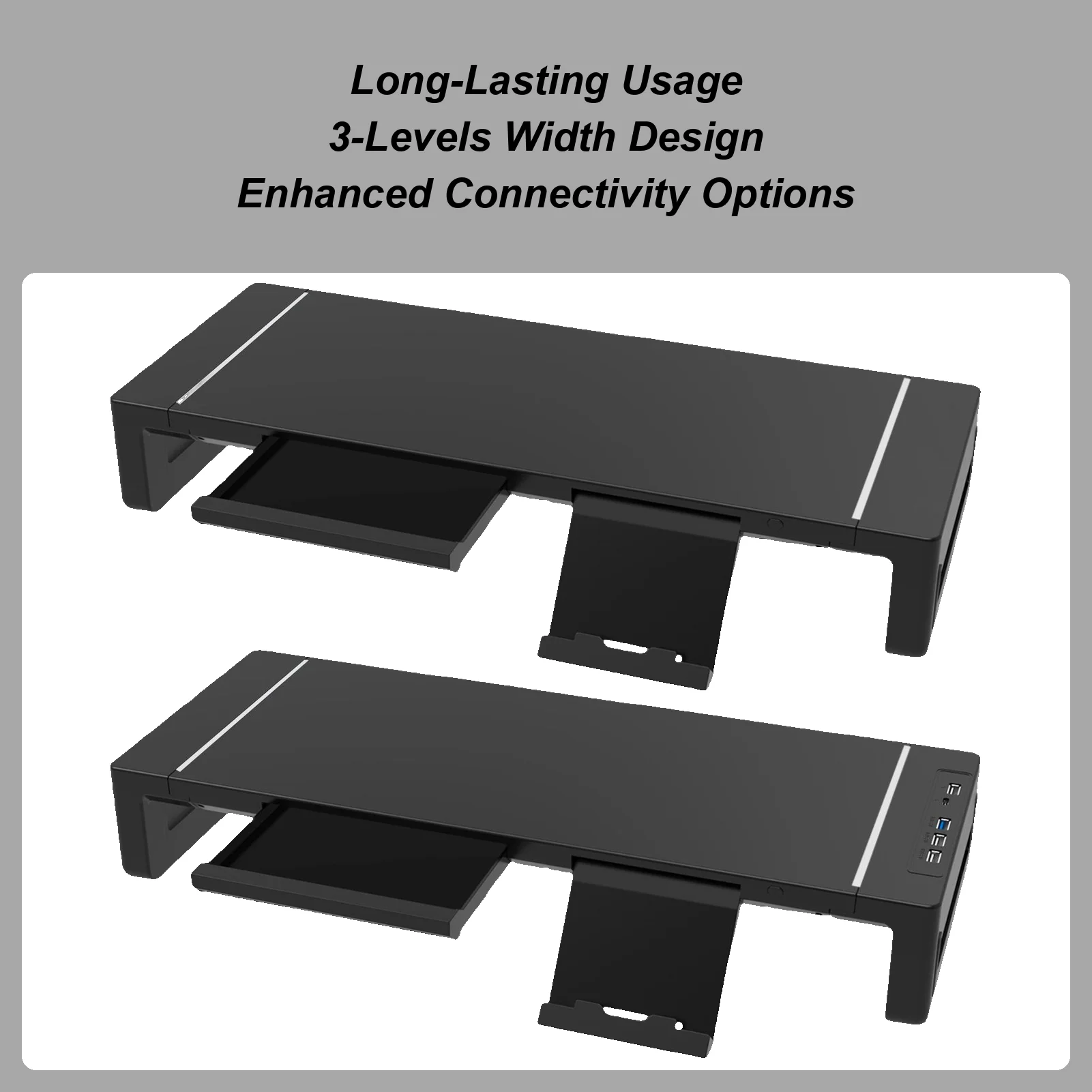 

Computer Monitor Stand Height Adjustable Computer Stand Foldable 20.47Inch Adjustable With Drawer Riser For Workplace Desktop