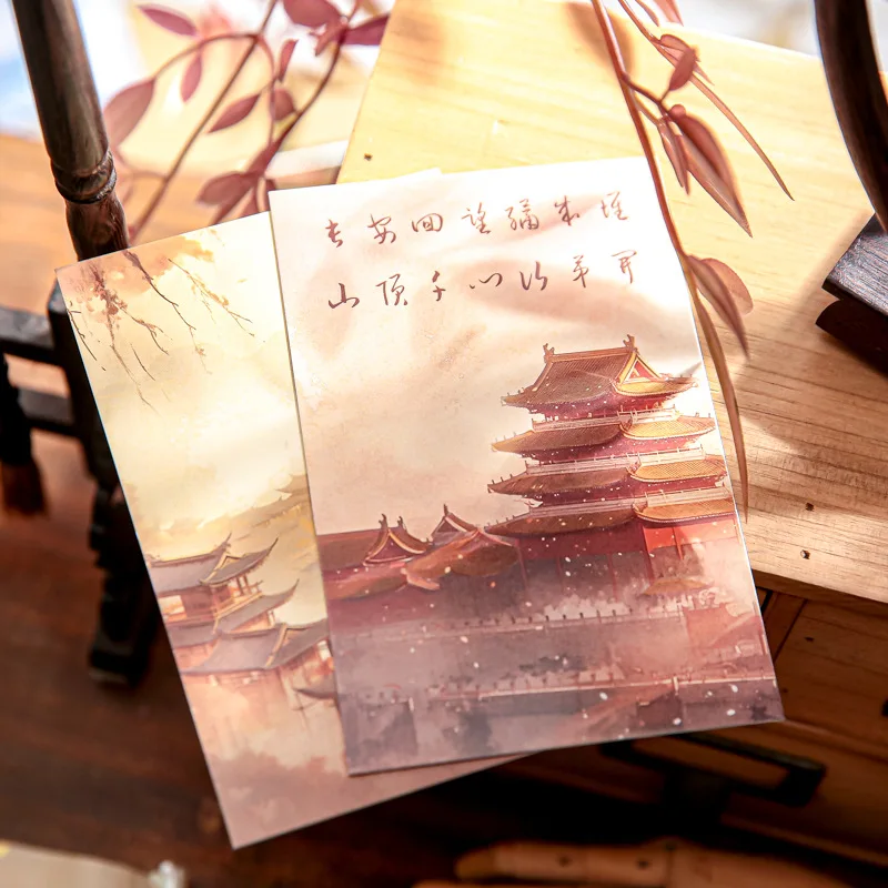 Ink Landscape Souvenir Message Card, estilo chinês, 30 folhas