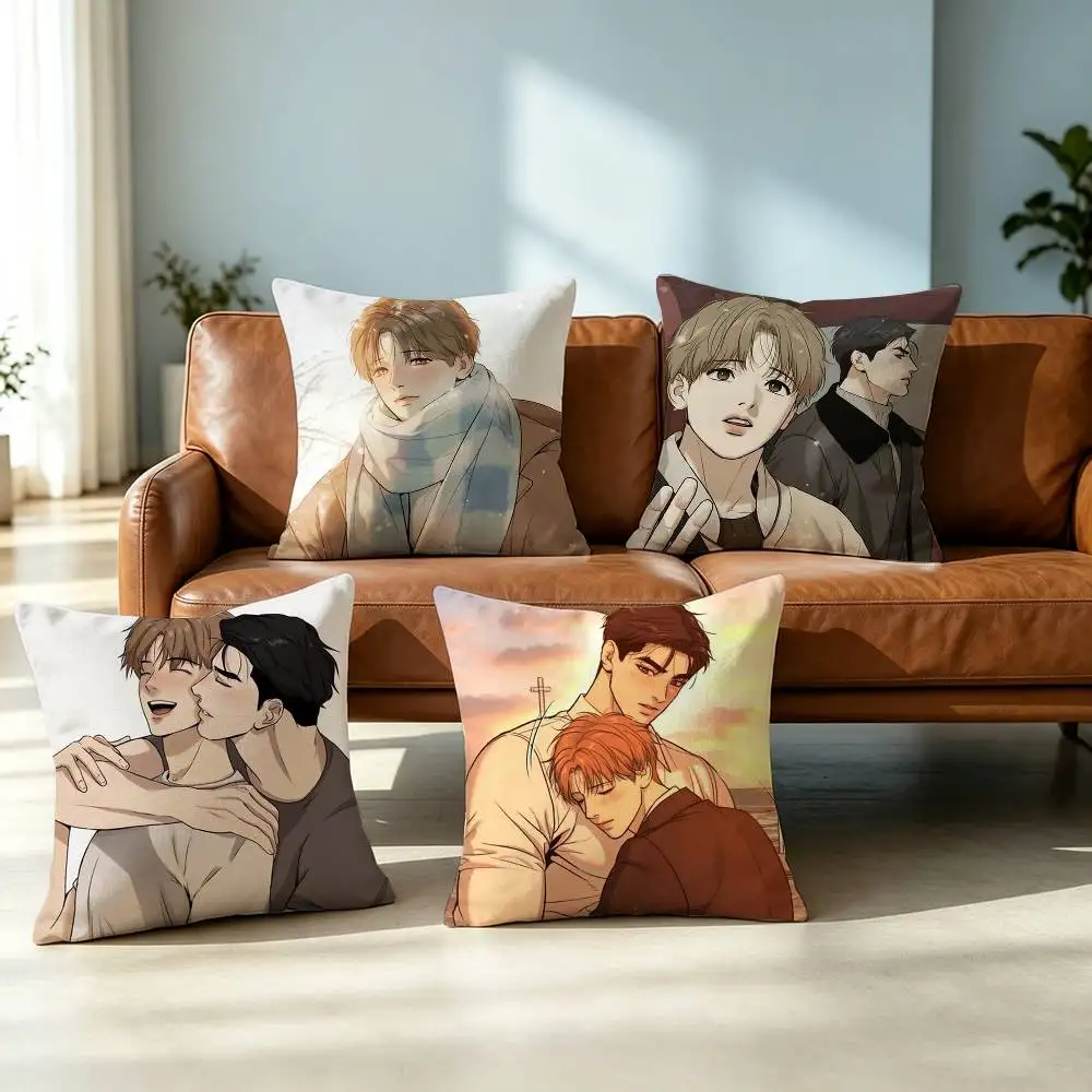 Bl Manhwa Joo Jaekyung Kim Dan Pillow Case Square Double-Sided Sofa Cushion Cover Bedroom Bedside Pillow Gift