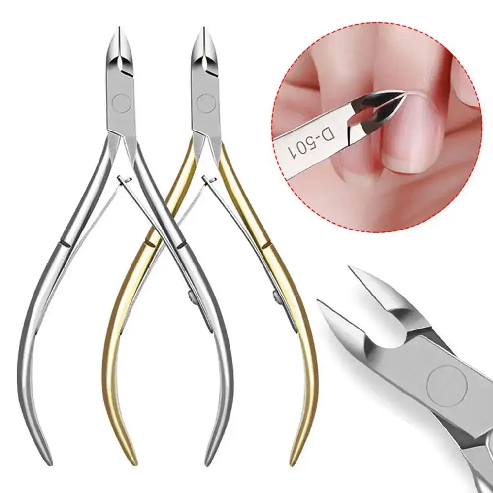 ステンレス鋼マニキュアペディキュアトリマー Nailpop ネイルキューティクルはさみとプッシャーシルバー角質はさみニッパークリッパーツール