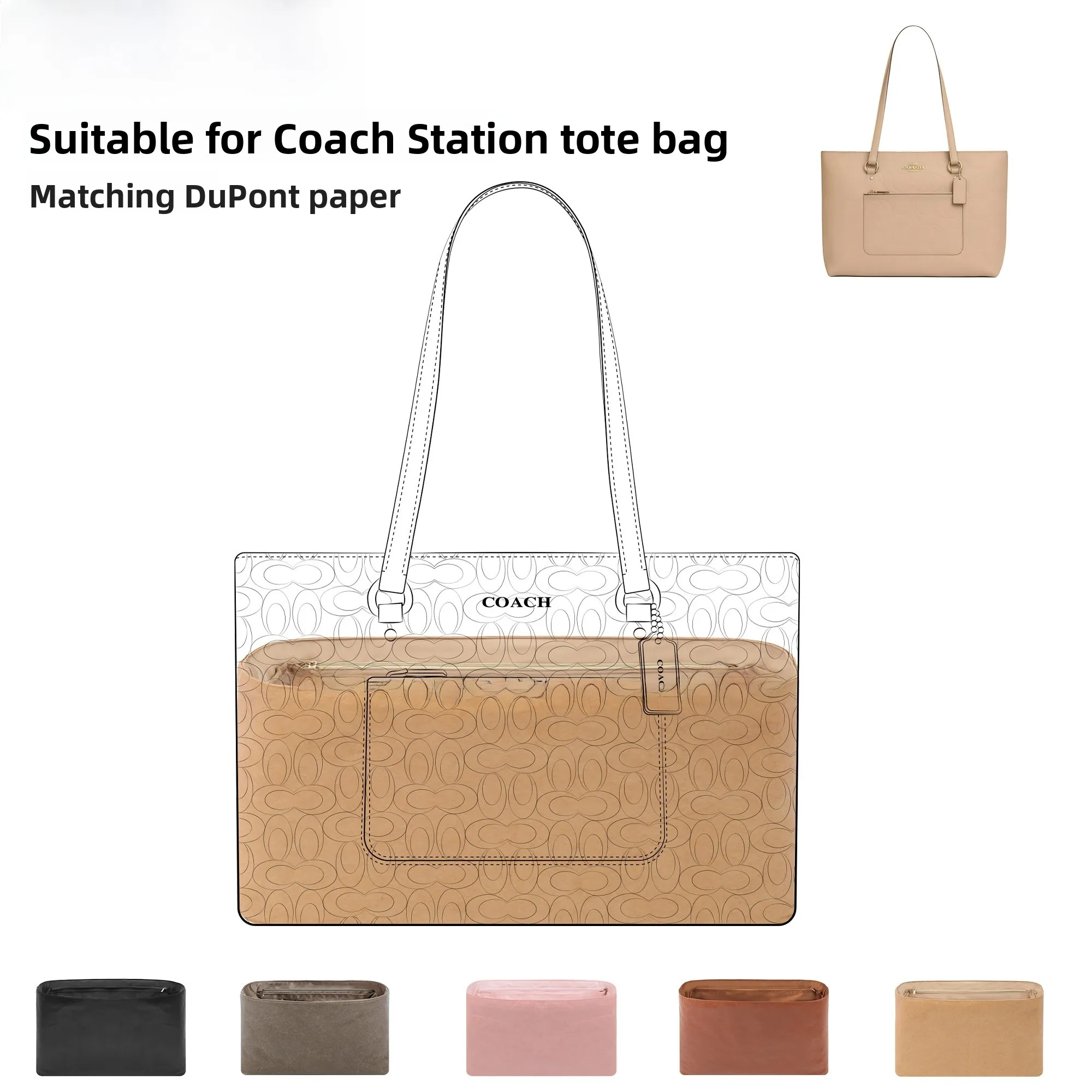 dgaz-global-brand-compatible-station-tote-bag-with-same-color-dupont-paper-inner-pocket-full-milk-tea-color-bag