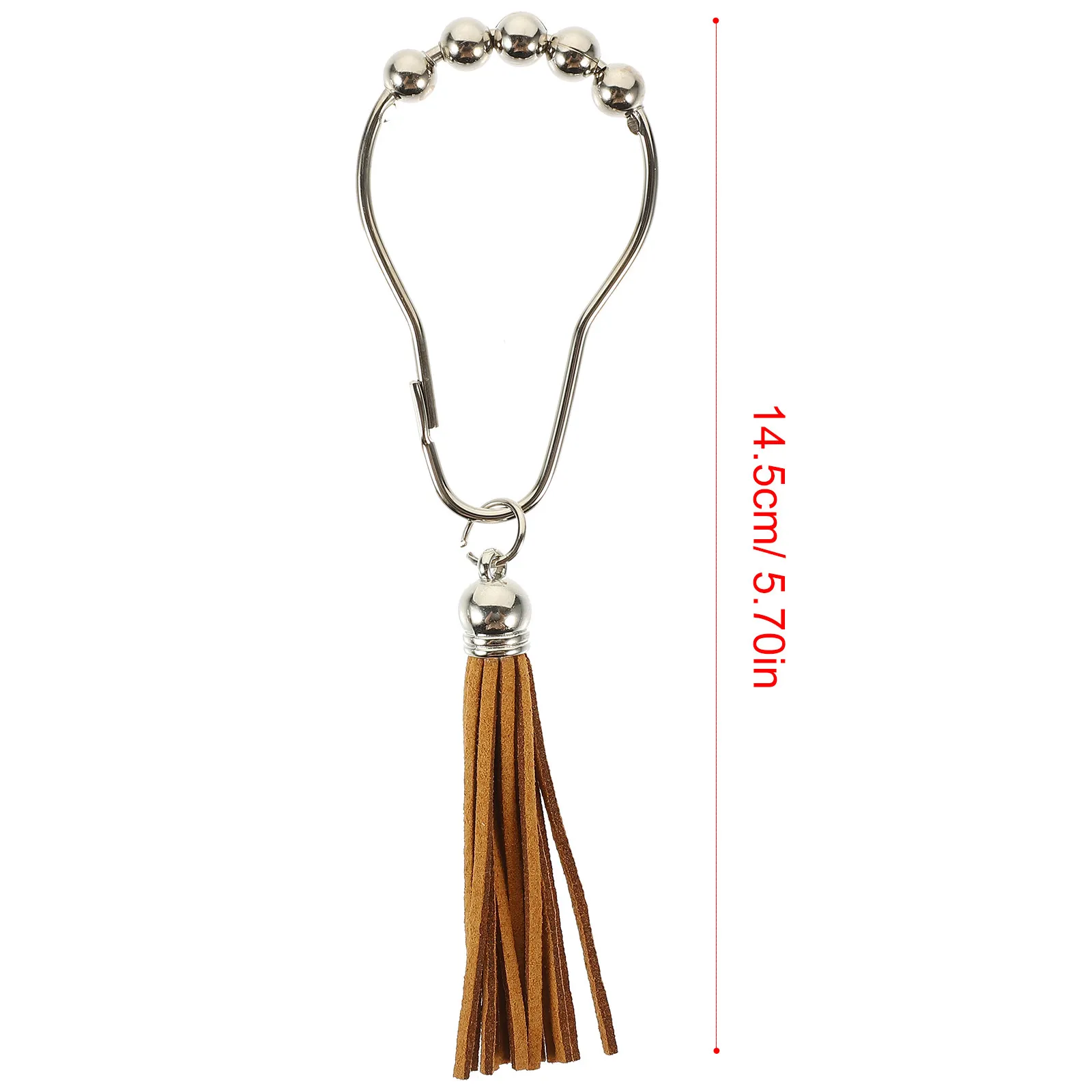 12Pcs Decorative Shower Curtain Hooks Tassel Smooth Bathroom Curtain Rings Strong Shower Rod Hooks for Home view 4