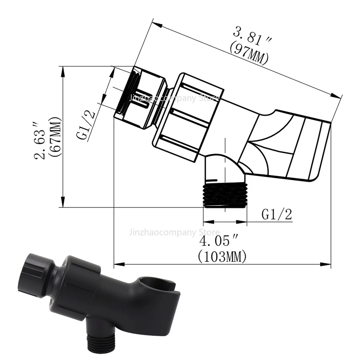 Shower Arm Adapter Bracket Shower Connector Elbow Joint Arm Mounted Socket Three-way Shower Head Holder Bathroom Accessories
