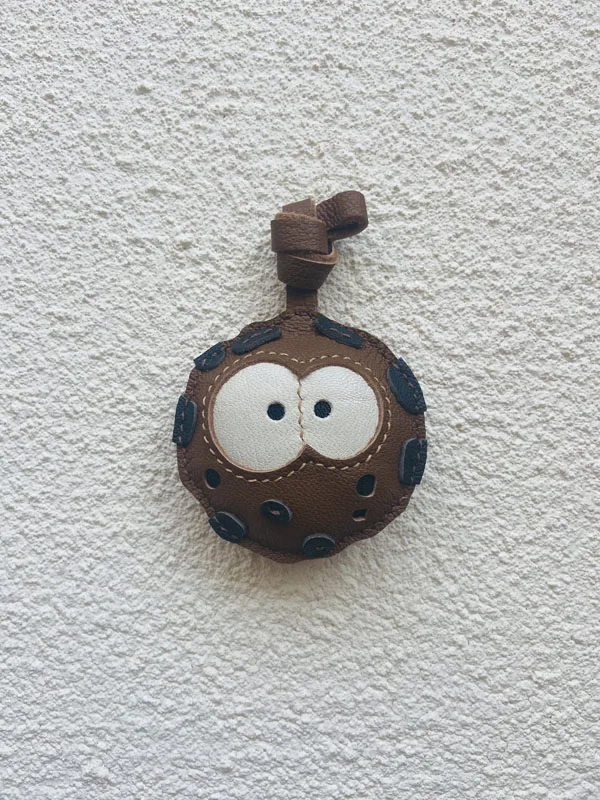 Leather Cookies Keychain Pendant Mobile Phone Pendant Bag Cookies Keychain Goatskin