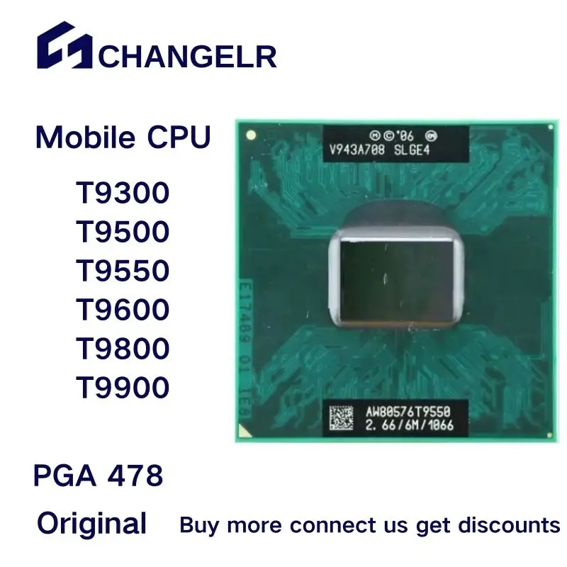 T9300 T9500 T9550 T9600 T9800 T9900 2.5-3.6GHz 2Core 2Thread Mobile PGA478 Socket PMobile PGA478 Socket P