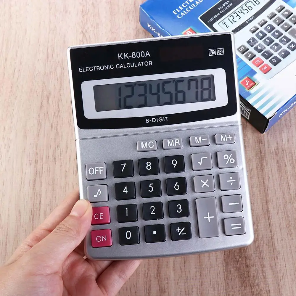 Large Font 8 Digits Display Office Supplies KK-800A Arithmetic Calculating Machine Electronic Calculator Calculator Calculadora