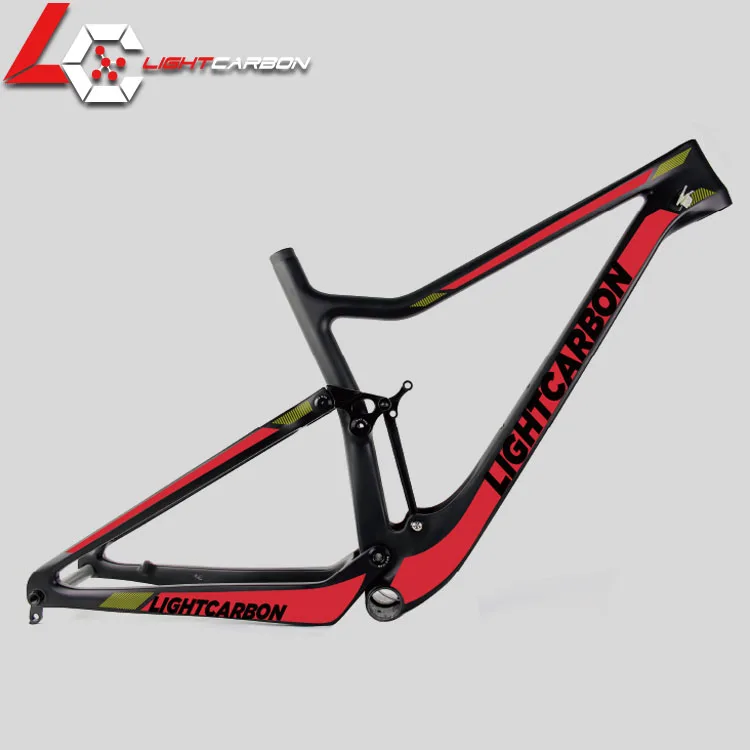 Quadro de MTB LCFS911 29er com suspensão total, material de fibra de carbono, estrutura de alta estabilidade, peças de bicicleta, acessórios para pneus, premium.